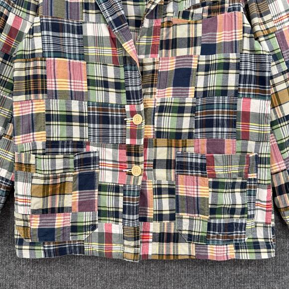 Vintage Orvis Womens Patchwork Blazer Jacket Size 10 Plaid 2-Button Cotton - Picture 3 of 10
